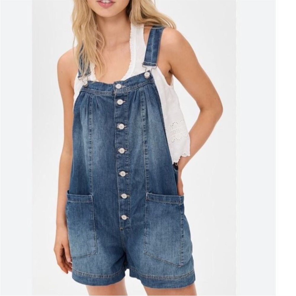 NEW We The Free You’ve Got The Love Short Overalls Romper Size XS